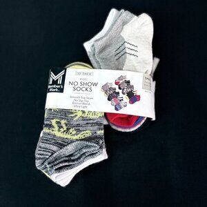 Members Mark Kids No Show Socks 10-Pack Toe Seam Non Slip Multi Color Kids 7-10